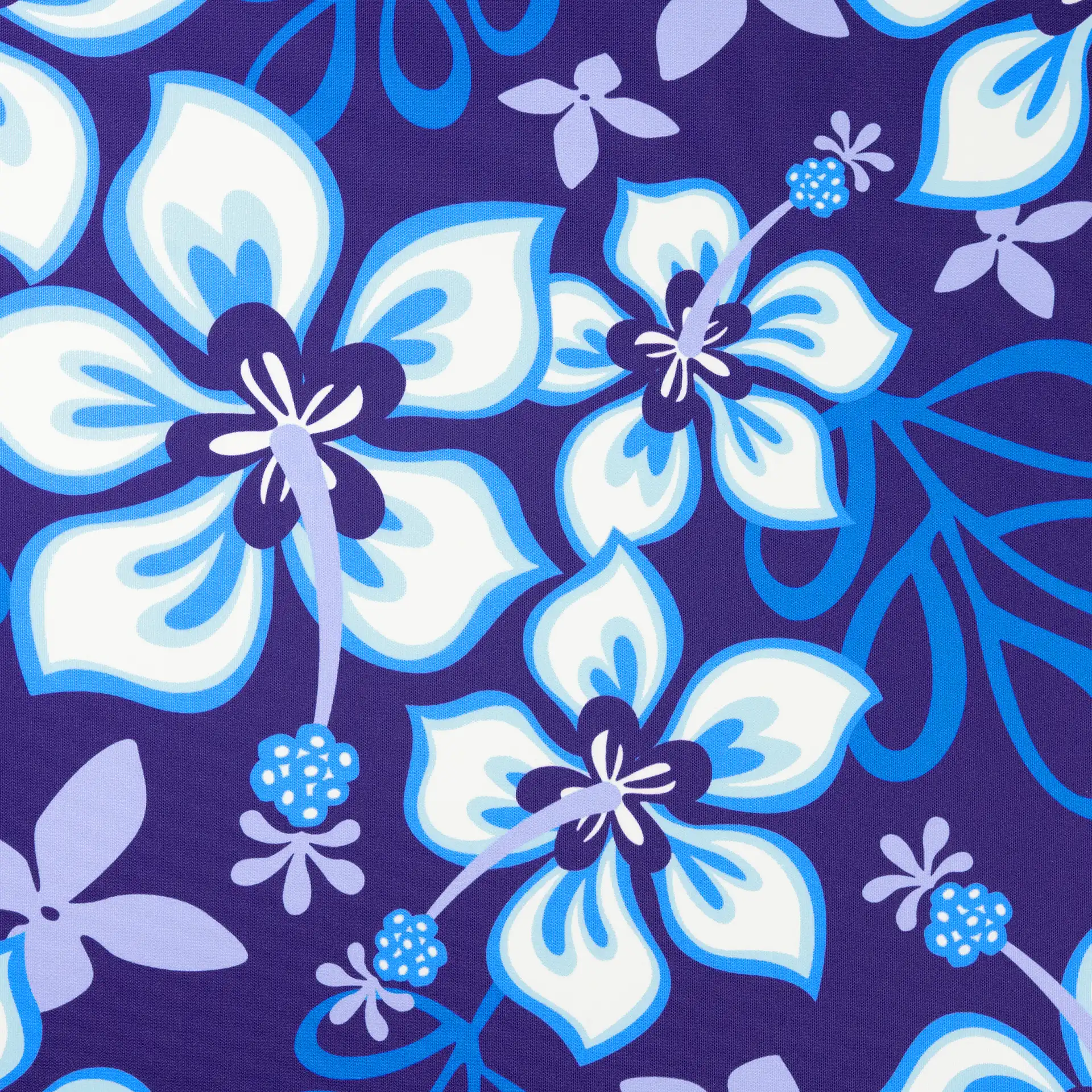 Design Stoff Meterware - Hibiskus blau Design Stoff Meterware - Hibiskus blau