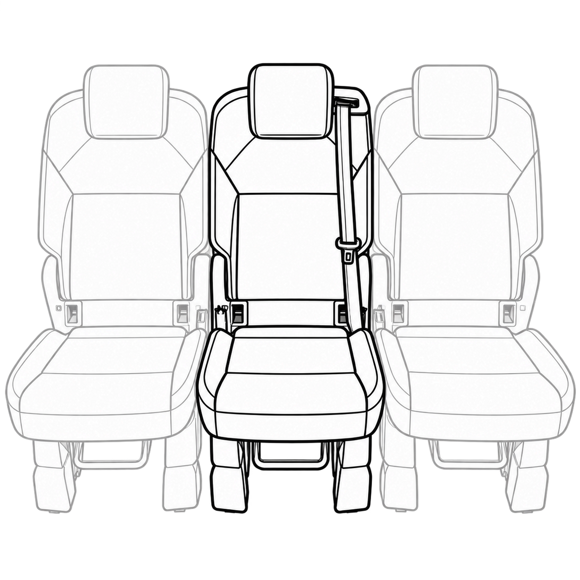 VW T7 Sitzbezug (Multivan) Einzelsitz hinten, Gurt links