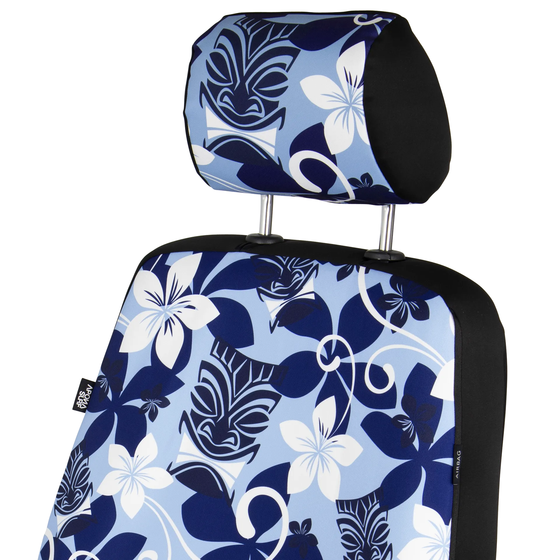  T6 Sitzbezüge (California, Multivan) & Armlehnen in Tiki Maske blau