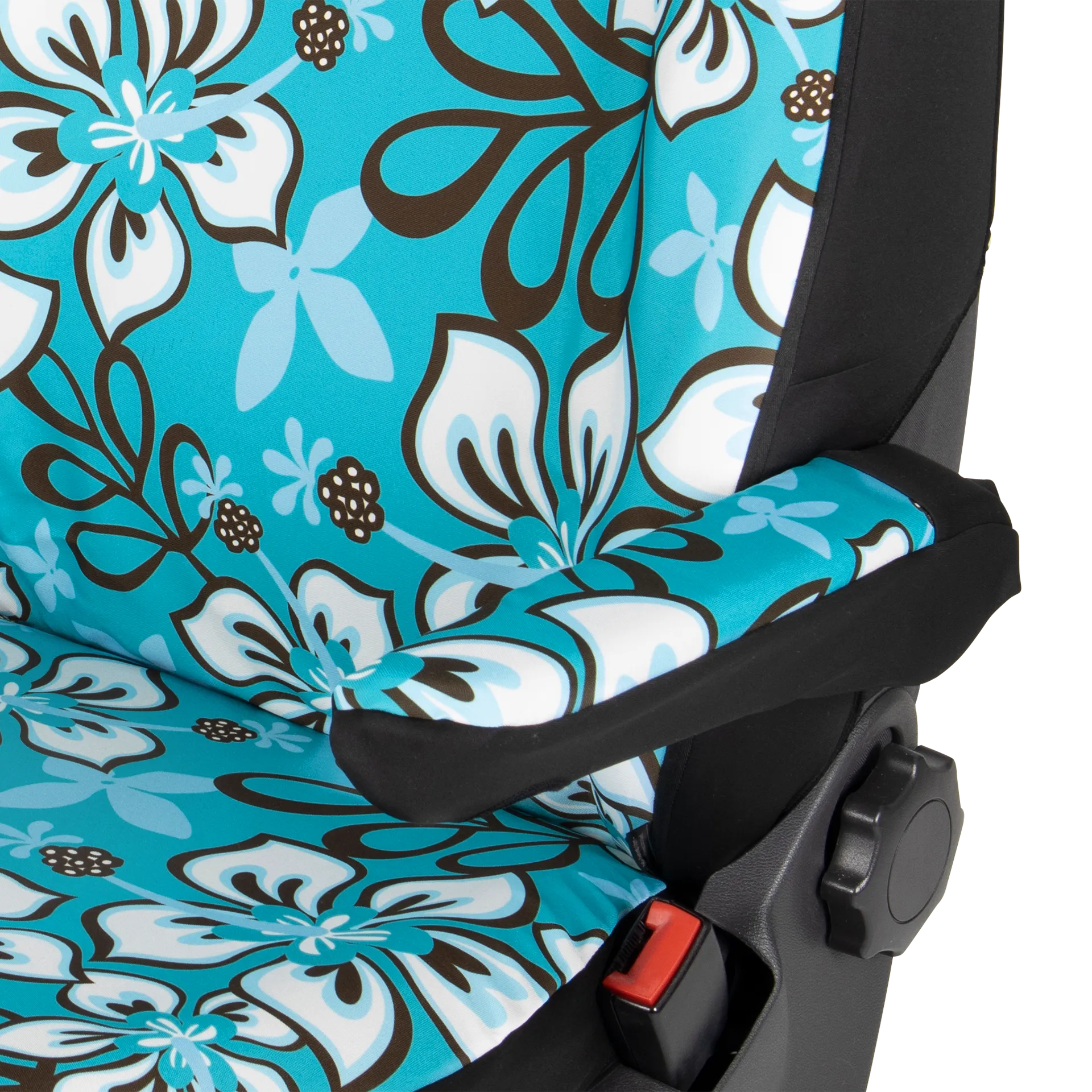 Paar Sitzbezüge mit Kopfstützen in Hibiskus türkis