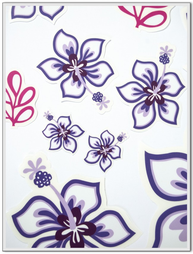 Autoaufkleber Set - Hibiskus lila