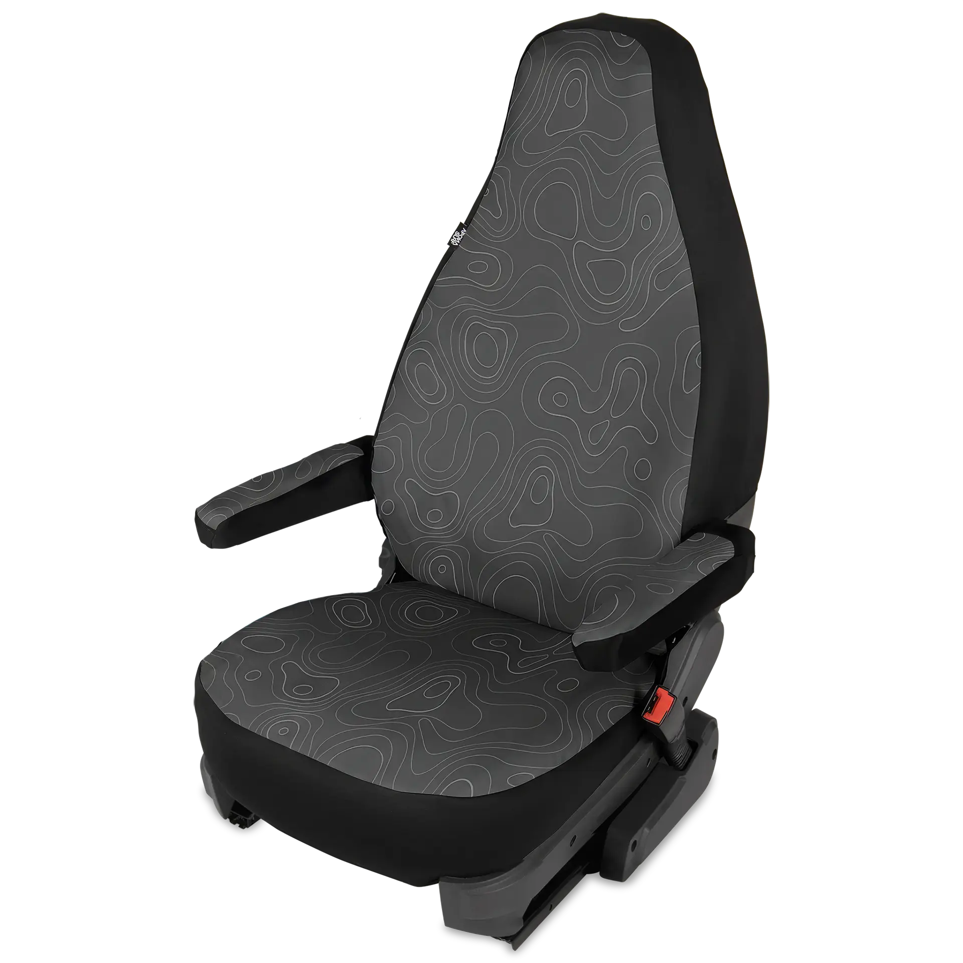 Fiat Ducato Sitzbezüge (Pilotensitz) & Armlehnen Captain Chair in Topo Gravel 