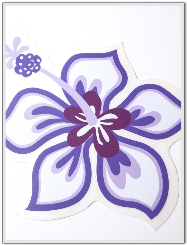 Autoaufkleber Set - Hibiskus lila