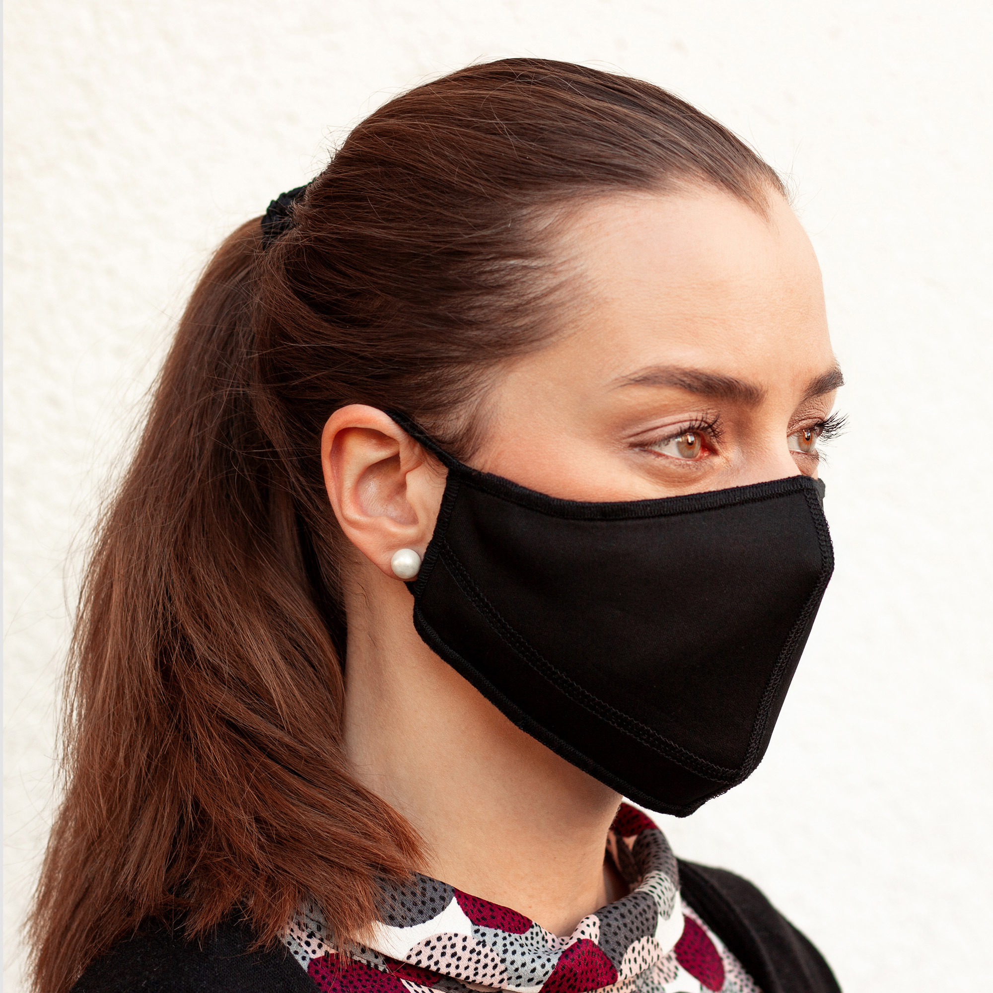 Mundschutz Gesichtsmaske Schwarz Baumwolle Mundschutzmaske Mund