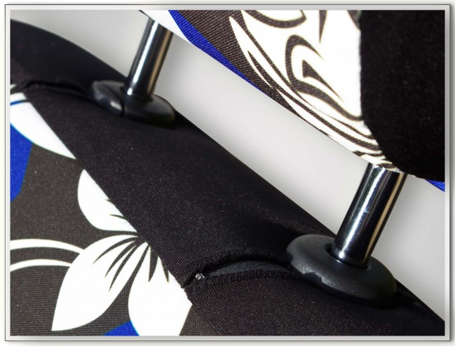 VW T5 / T6 / T6.1 Transporter Doppelsitzbank Bezug inkl. Kopfstützenbezüge - Tiki Maske schwarz