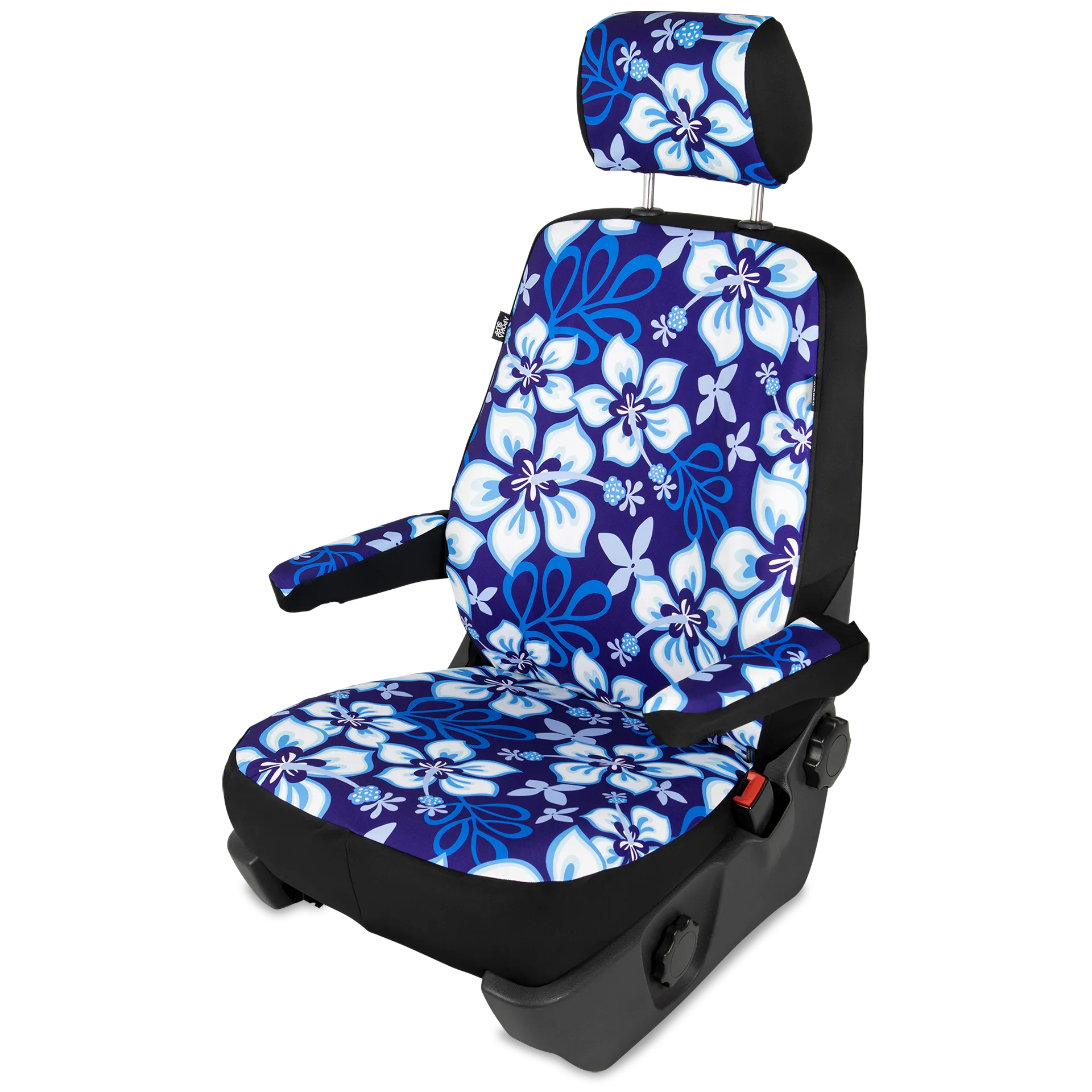 T6 Sitzbezüge (California, Multivan) & Armlehnen in Hibiskus blau  T6 Sitzbezüge (California, Multivan) & Armlehnen in Hibiskus blau