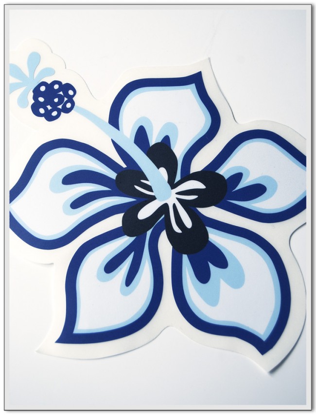 Autoaufkleber Set - Hibiskus schwarz