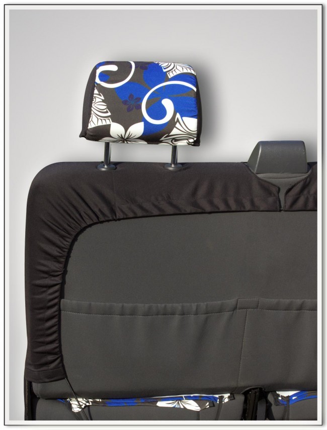 VW T5 / T6 / T6.1 Transporter Doppelsitzbank Bezug inkl. Kopfstützenbezüge - Tiki Maske schwarz