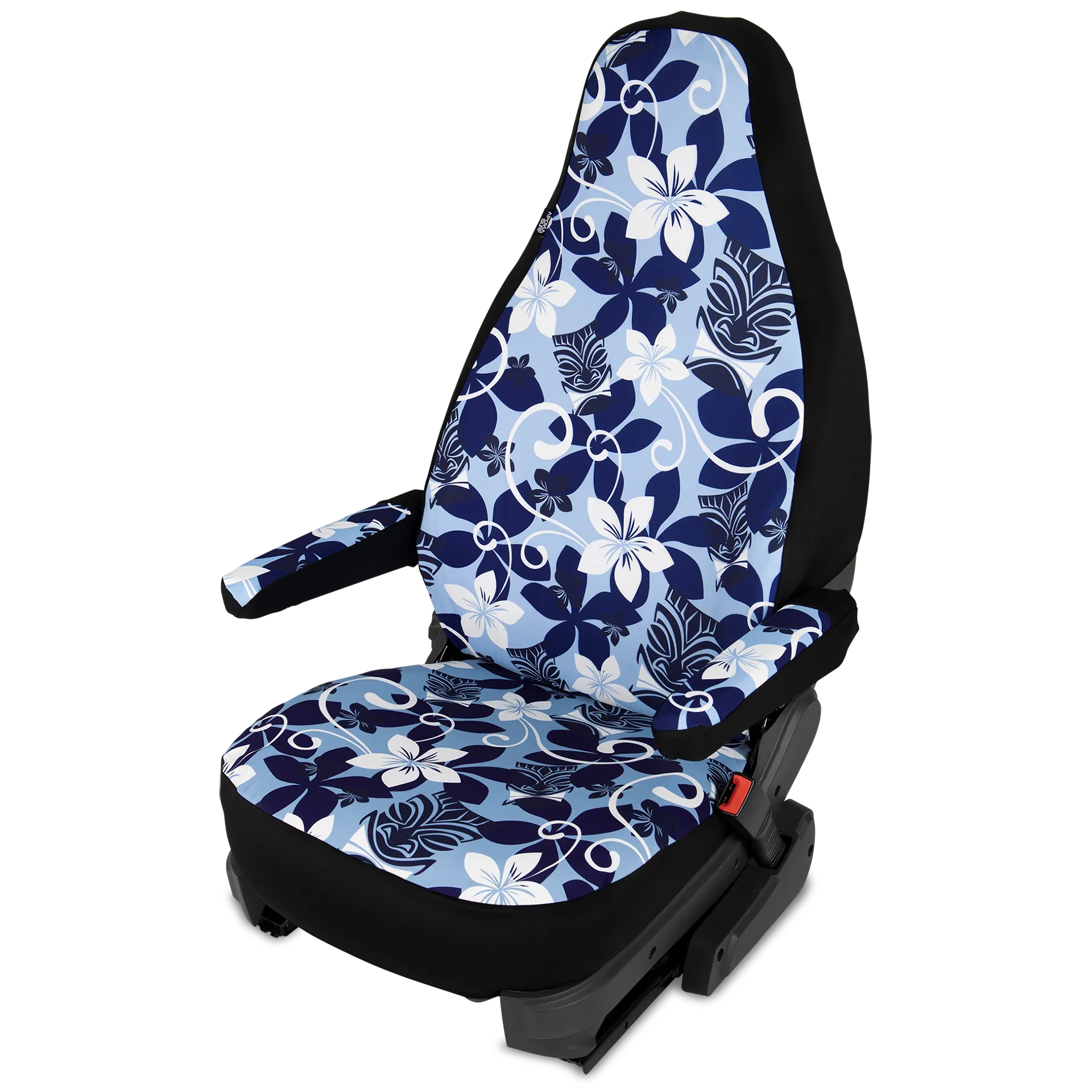 Fiat Ducato Sitzbezüge (Pilotensitz) & Armlehnen Captain Chair in Tiki Maske blau Fiat Ducato Sitzbezüge (Pilotensitz) & Armlehnen Captain Chair in Tiki Maske blau