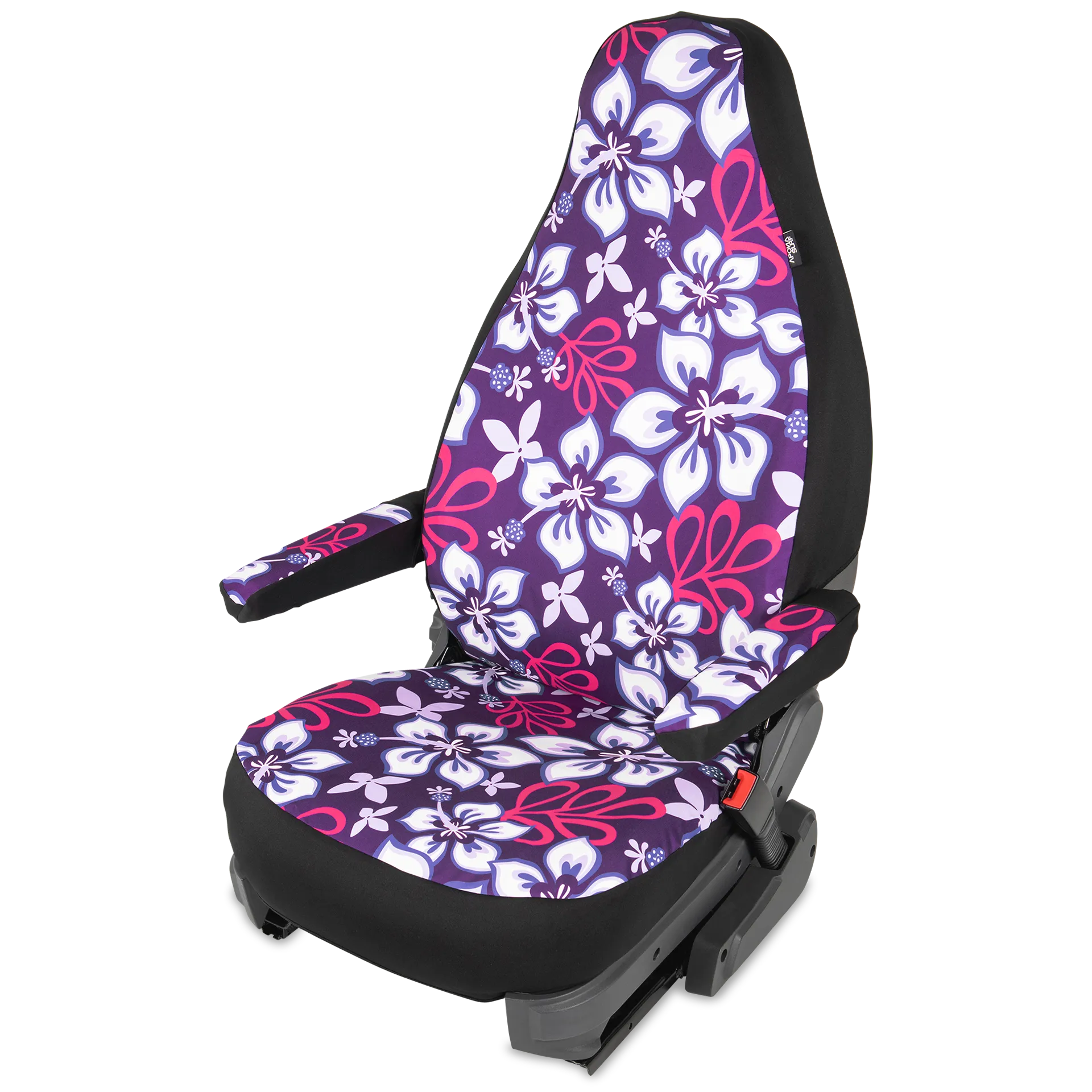 Fiat Ducato Sitzbezüge (Pilotensitz) & Armlehnen Captain Chair in Hibiskus lila Fiat Ducato Sitzbezüge (Pilotensitz) & Armlehnen Captain Chair in Hibiskus lila